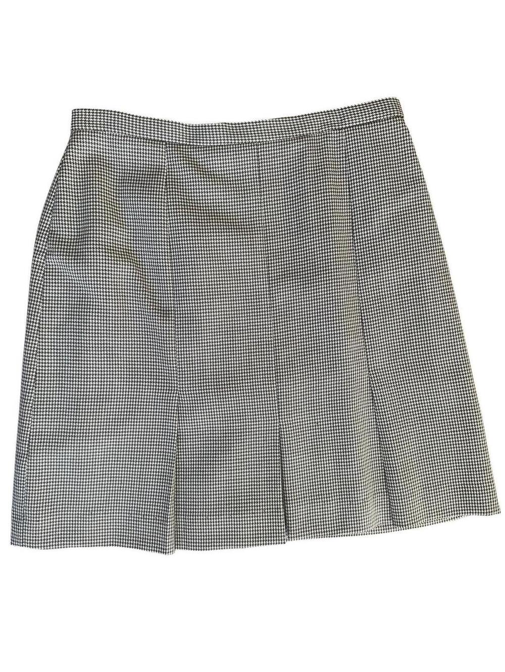Barneys New York Brown and White Houndstooth Skirt